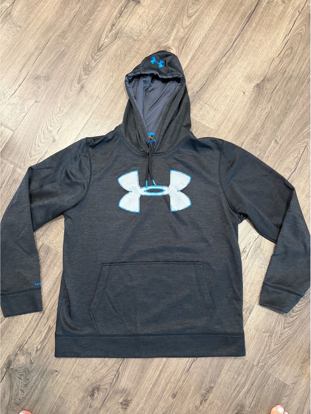 Under Armour Men's L Charcoal Hoodie Loose Fit Performance Pullover Sweatshirt